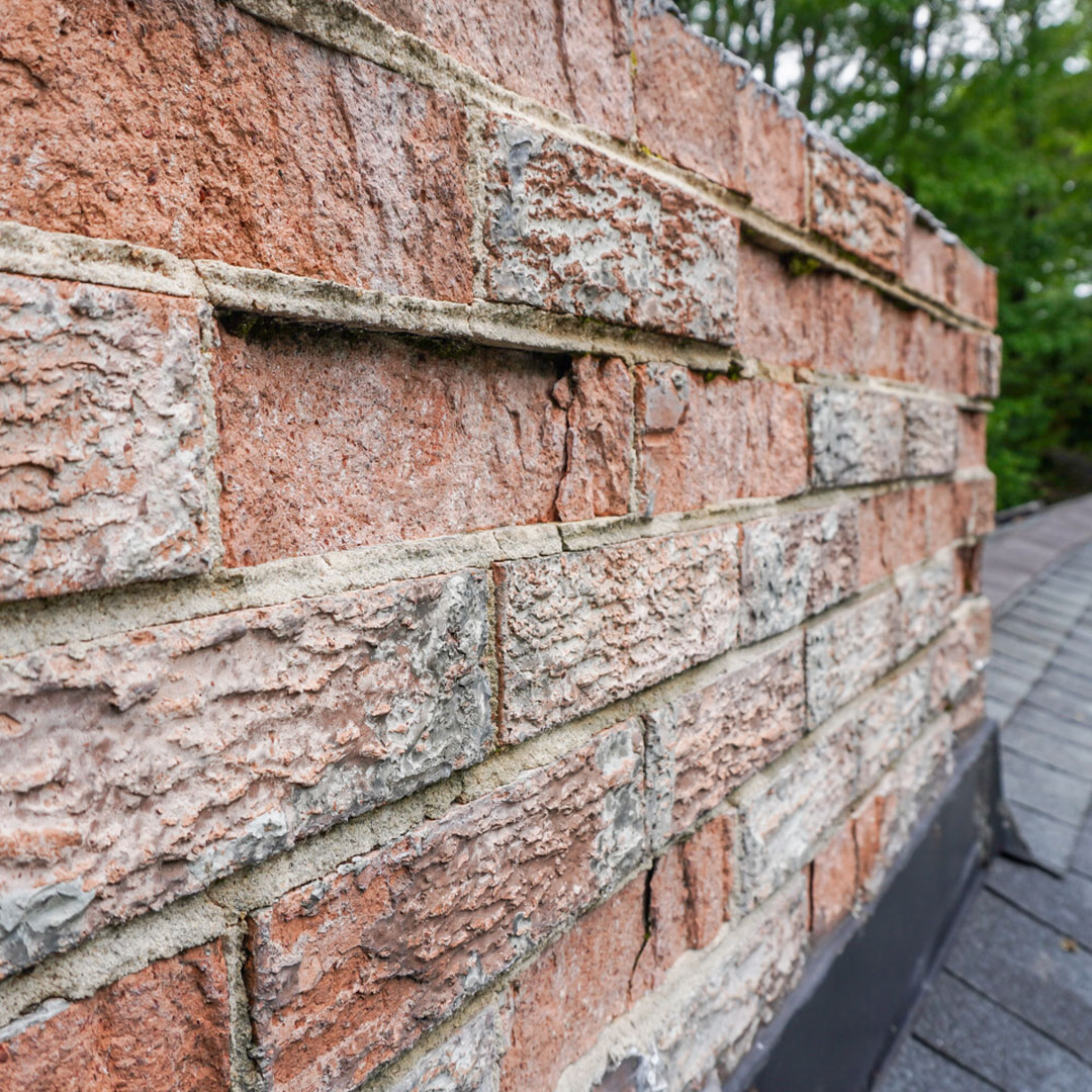 Damage chimney bricks in beacon, NY