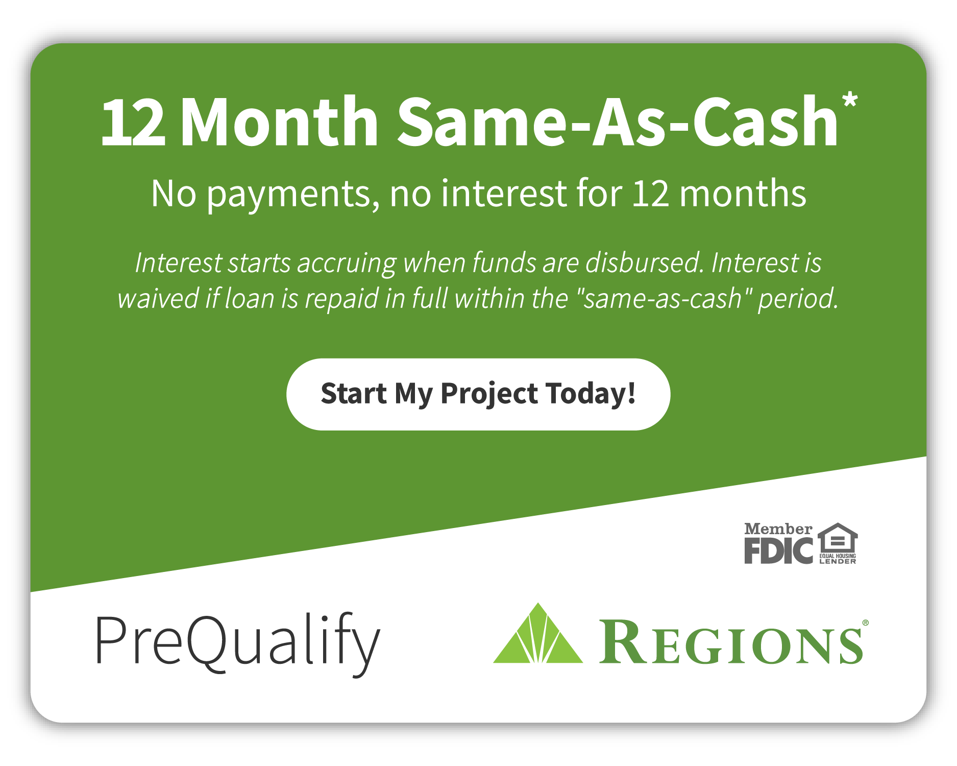 12 Month Same As Cash EnerBank USA financing